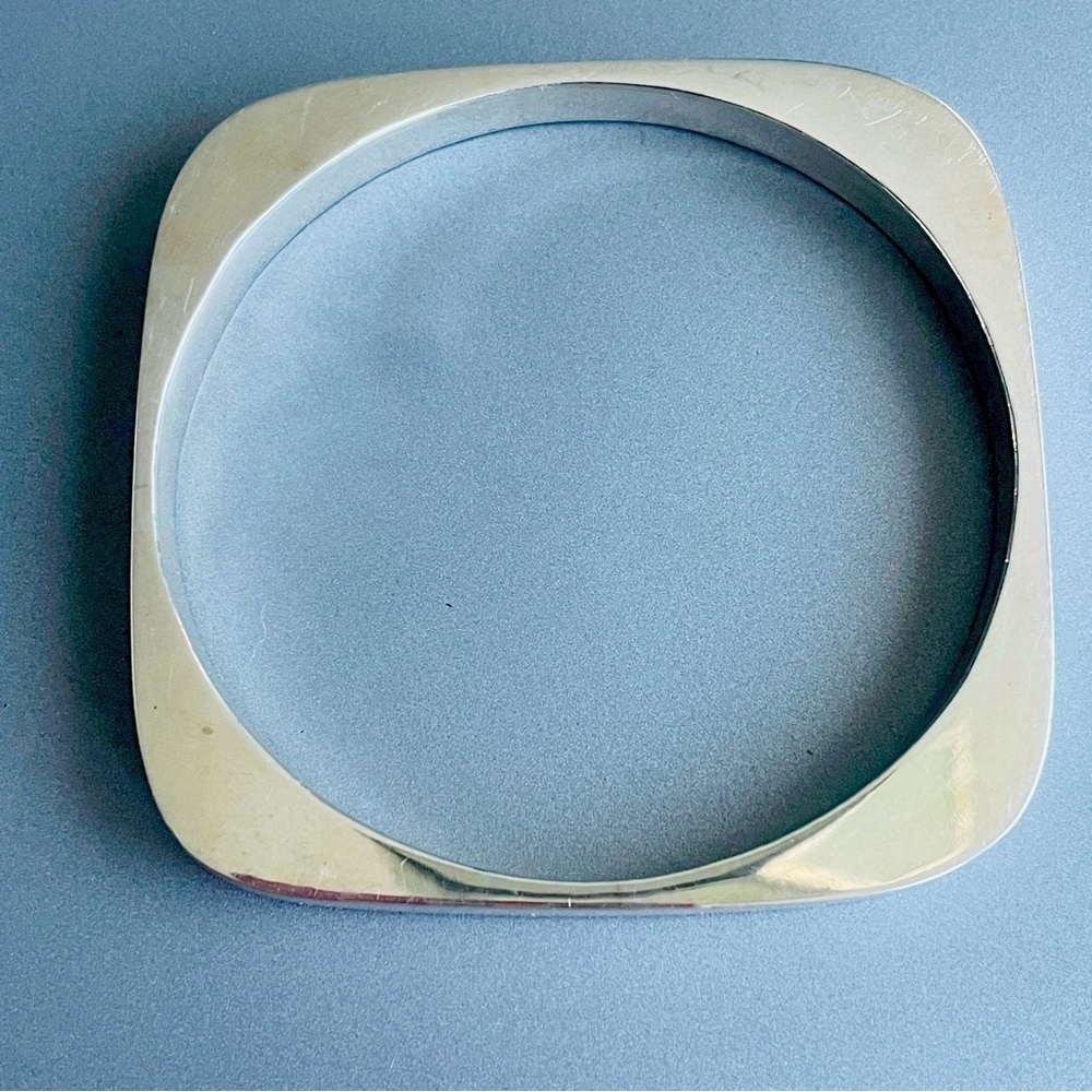 Vintge Modernist Minimalist Round Square Cushion Sterling Silver Bangle …